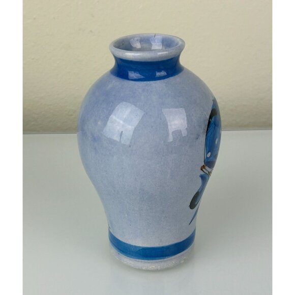 Tonala Made in Mexico Blue Bird Pottery Vase Home Decor Hand Painted 6.25" - Picture 7 of 14